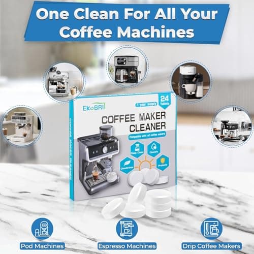 Coffee Machine Cleaner & Descaler Tablets – 24 Count Coffee Maker Cleaning Tablets for Espresso & Drip Machines, Compatible with Keurig, Nespresso, Breville & More view 4