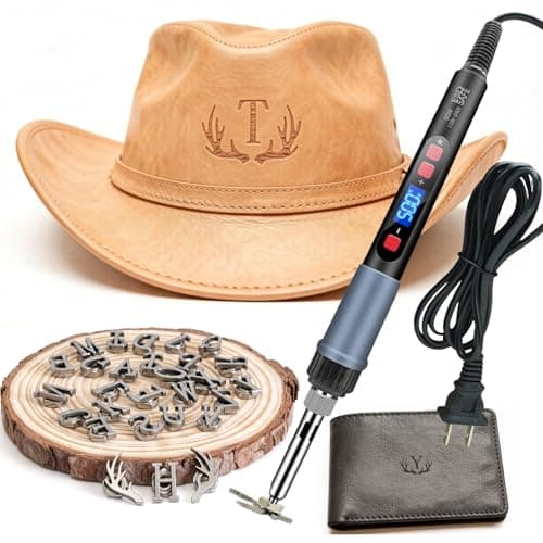 ZAGEVIVIN Upgraded Electric Branding Iron with Temperature Display – 26 Letters & 2 Antlers Kit for Wood, Leather, Food (Cake/Steak) – Safe & Easy DIY, BBQ, Crafting Gift (3/5" 28Pcs) view 6