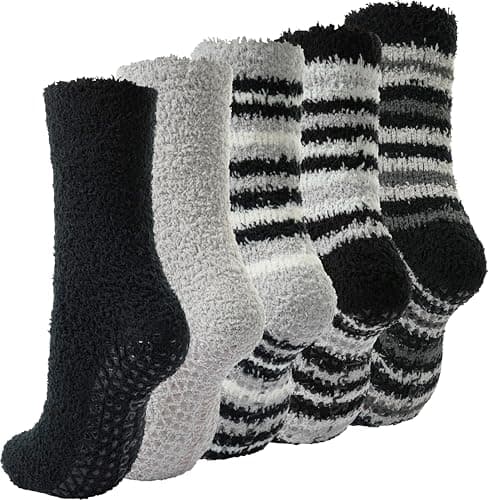 BenSorts Men Fuzzy Slipper Socks with Grips Non Slip Sole Warm House Socks Christmas Gifts — image 1