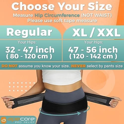 APECORE Sacroiliac SI Hip Belt for Women and Men That Alleviates Sciatic, Pelvic, Lower Back, Leg and Sacral Nerve Pain Caused by Si Joint Dysfunction| Hip Brace Support (Regular) view 3