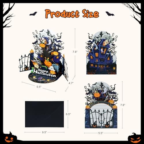 D4DREAM Pop Up Happy Halloween Card, Halloween Gifts for Kids Adults view 3