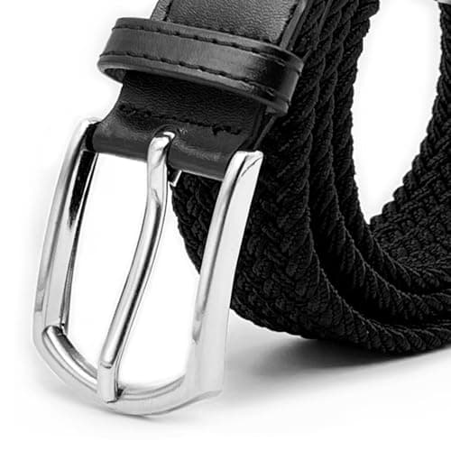 Myfunc 2Pack Belts No Holes Golf Jeans Pants Casual Stretchy Elastic Braided Woven Belt for Mens Boys Womens Girls view 2