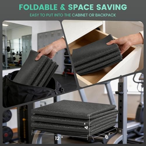 Walking Pad Mat for Carpet, 1/4" Thick Foldable Treadmill Mat for Hardwood Floors, 55"x23.6" High Density Under Walking Pad for Bike, Elliptical, Indoor Use, Floor Protection, Noise Shock Absorption view 6