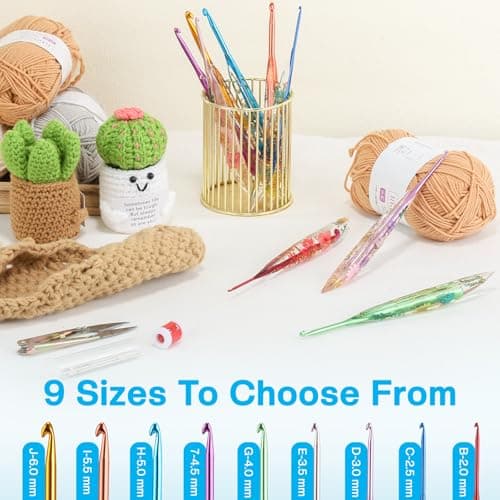 3.5mm Crochet Hooks,Ergonomic Crochet Hook with Floral Resin Grips,Stylish and Unique,Crocheting kit for Beginners, Arthritic Hands and Professional view 4