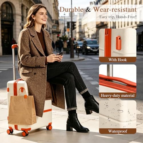 Maungti Luggage Sets, 2 Piece Suitcase set with wheels Tsa Lock 20/24 inchi Hardshell Waterproof Travel Suitcases luggage for Women/Men/Family (Orange) view 4