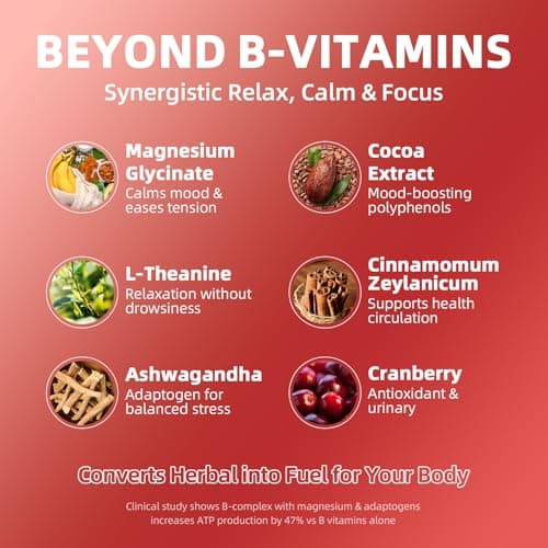 GREENPEOPLE Vitamin Methylated B Complex | Methyl B12 + L-Methyl Folate | Support Energy Metabolic, Immunity & Cognitive | 6 Super B Complex w/Mg, Ashwagandha & L‑Theanine for Women -Vegan, 2fl 2 Pack view 4