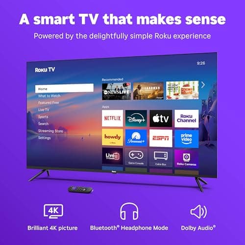 Roku Smart TV – 55-Inch Select Series, 4K HDR TV – Roku TV with Enhanced Voice Remote – Flat Screen LED Television with Wi-Fi for Streaming Live Local News, Sports, Family Entertainment view 3