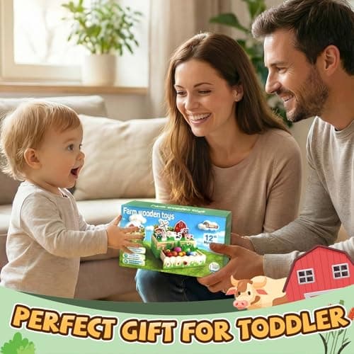 Montessori Toys for 18 Months+ | Wooden Animal Farm Kids Toys | Shape Sorting Educational Learning Fine Motor Skills |Birthday Gifts for Girl&Boy view 6