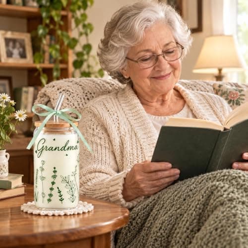 Grandma Birthday Gifts for Grandmother Coffee Glass Cup Tumbler view 2