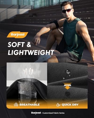 Barjneel 4 Pack Gym Mens Shorts - Basketball Athletic Shorts with Pockets Fitness Clothing Black Workout Quick Dry Shorts view 2