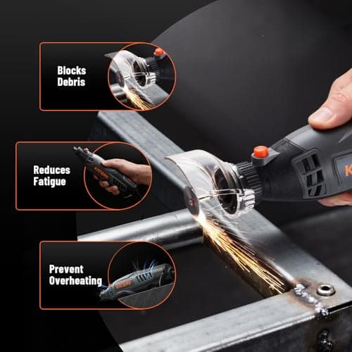 Katerk Professional Corded Rotary Tool Set with Flex Shaft, 155pcs Accessories, 35000RPM High Performance Multi Tools Kit for Wood Carving, Engraving, Grinding, Sanding – Premium DIY Working Gift Box view 5