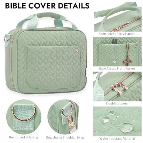 Bible Bag Cover Case for Women Study Supplies Kit Church Book Holder view 2