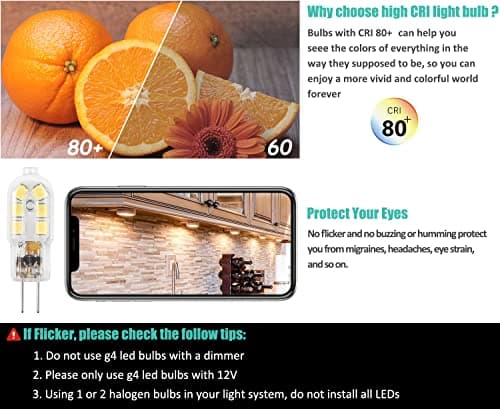 Amazing power G4 LED Bulb, 12V Bi Pin 20W Halogen Bulb Replacement, NOT Dimmable, Warm White 3000K, 10-Pack view 4