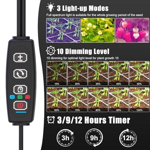 Gaprass 60 Cell Self-Watering Seed Starter Tray with Grow Light and Heat Mat,Seed Starter Kit,Humidity Domes,Auto Timer,Flexible Brightness Seedling Starter Trays for Seed Starting & Seeds Growing view 5
