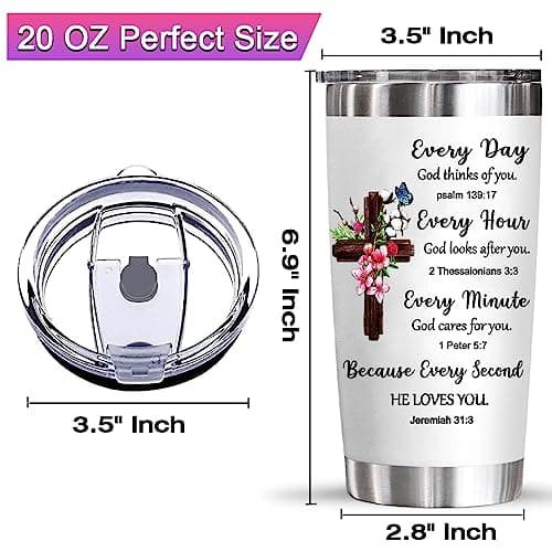 YXOTJHS Christian Gifts for Women, Inspiration Religious Gifts, Bible Verse Encouragement Gifts, Thank You & Birthday Gifts for Women, Mom, Friend, Sister - 20 Oz Stainless Steel Tumbler view 3