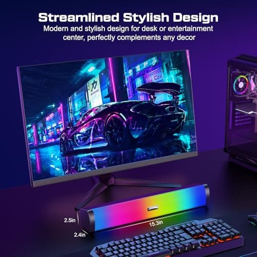 OFFSIR Computer Speakers for Desktop, Gaming Speakers with Touch Lights PC Speakers with Surge Clear Sound, USB Powered for Computer Desktop PC Laptop Monitor view 4