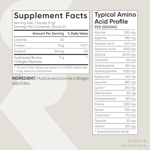 Sports Research Collagen Peptides - Hydrolyzed Type 1 & 3 Collagen Powder Protein Supplement for Healthy Skin, Nails, & Joints - Easy Mixing Vital Nutrients & Proteins, Collagen for Women & Men view 5