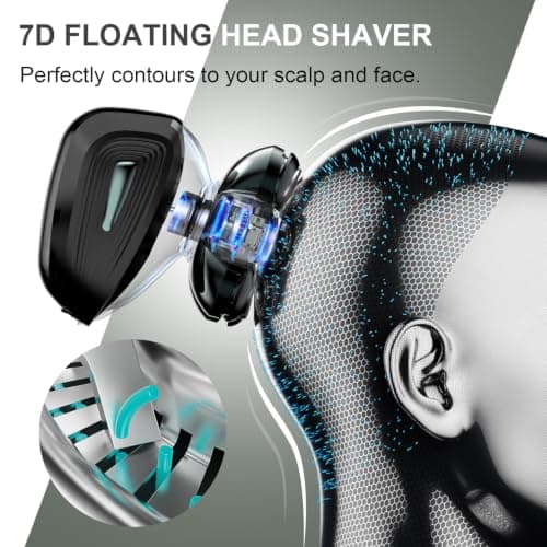 Head Shavers for Bald Men: 7D Floating with 120-Min Run & IPX7 view 2