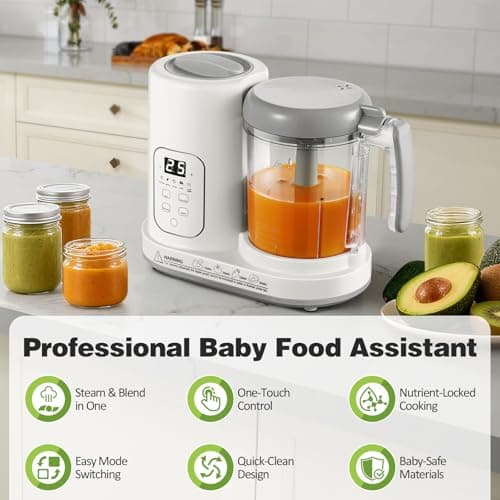 Baby Food Maker Pro Steamer Blender: 4 in 1 Auto Steam Blend and Puree Maker with Self-Clean for Healthy Baby and Toddler Meal Prep - BPA-Free view 2