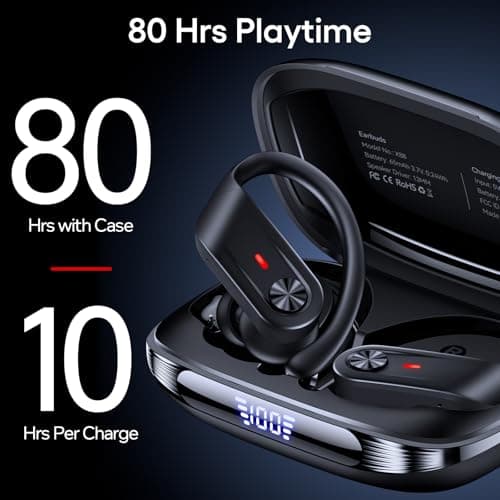 Hybrid Active Noise Cancelling Wireless Ear Buds 80 Hrs Playtime Hi-Res Stereo Quality Bluetooth Earbuds with Transparency Mode Headphones Bluetooth Earhooks ANC Earphones for Work Sports Travel view 4
