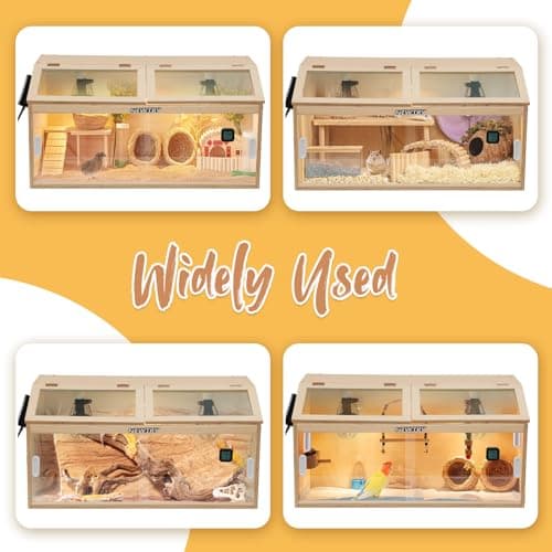 NEWTRY Chicken Brooder Box 32” Intelligent Sliding-Door Chick Brooder with 3 Heating Lamp, 1 Temp Controller, 2 Types of Thermometer Brooder Box up to 35 chicks Quail Birds view 6