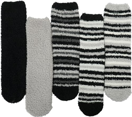 BenSorts Men Fuzzy Slipper Socks with Grips Non Slip Sole Warm House Socks Christmas Gifts view 6