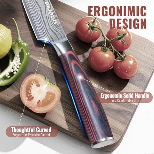 Black Knife Set With Block - 8 Pieces High Carbon Stainless Steel Magnetic Knife Set with Sharpener, Ultra Sharp Kitchen Knives Sets for Cooking with Ergonomic Handle view 5