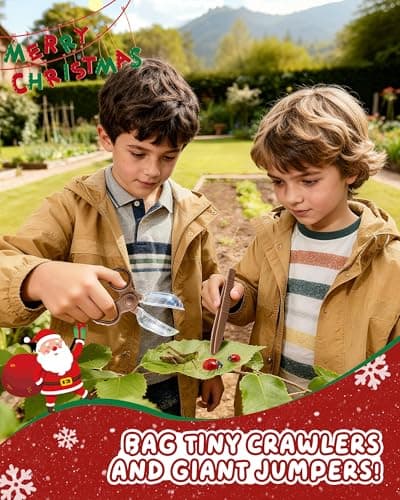 CUUCUVA Bug Catcher Kit for Kids Outdoor Explorer Kit with Insect Cage, Observation Box, Magnifying Glass, 8 Toy Bugs, Net & 10 Cards, STEM Educational Toys Gifting for Boys & Girls Ages 3+ view 6