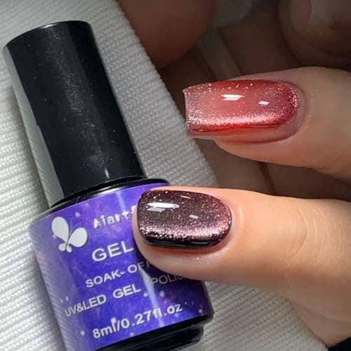 Aiartfans Cat Eye Nail Polish Set, 6 Colors, Soak Off UV LED Nail Polish Kit Gel Nail Polish with Multi-Functional Magnetic Stick for Christmas Style view 2