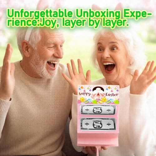 Easter Money Envelope for Cash with 10 Slots, Bunny Card for Easter, Birthday, Graduation, Party Gifts | Creative Cash Envelope for Men, Women, Boys, Girls, Teens, Adults (Pink, 1Pcs) view 5