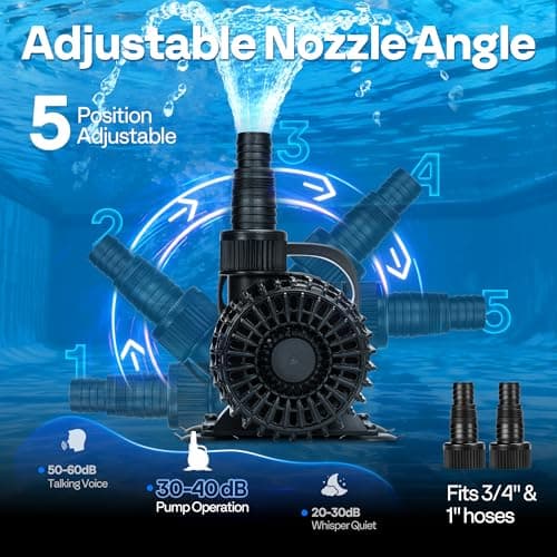 VIVOHOME Electric 100W 1600GPH Submersible Water Pump for Koi Pond Pool Waterfall Fountains Fish Tank and Aquarium view 5