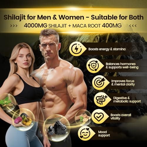 Shilajit for Men & Women Gummies | 4000mg High Potency 10-in-1 Formula with Pure Himalayan Shilajit, Ashwagandha, and 75% Fulvic Acid | Sugar-Free Vegan, 85+ Trace Minerals view 2
