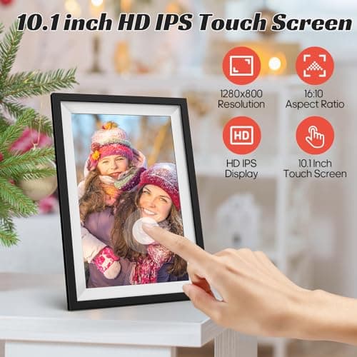 Frameo 10.1 inch WiFi Digital Picture Frame, IPS Touch Screen Smart Cloud Digital Photo Frame with 32GB Storage, Auto-Rotate, Wall-Mounted, Slideshow, Share Photos/Videos Instantly via Frameo App view 2