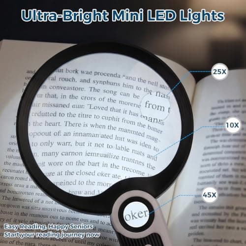 Nazano Large Magnifying Glass with Light for Senior view 3