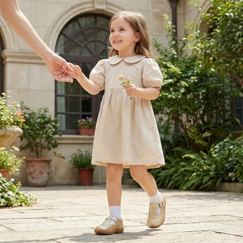 WIDE TOE BOX Little Girls Mary Jane Dress Shoes Toddler Ballet Flats for Girl Party School Shoe view 2