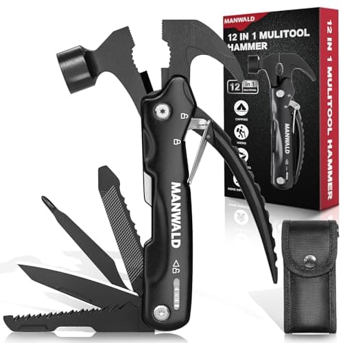 12 in 1 Multitool Hammer, Gifts for Dad, Camping Accessories Survival Gear, Cool Gadgets Gifts for Men, Husband, Boyfriends, Birthday Gifts for Women, Him — image 1
