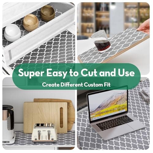 Shelf Drawer Liner for Kitchen Cabinet Non-Slip Refrigerator Liners Non-Adhesive Waterproof Oil-Proof Protect Kitchen Mat Easy to Clean EVA Material for Bathroom, Pantry, Grey 18 in x 20 FT view 7