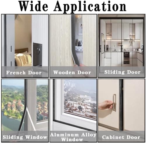 WEZKYLCG 40FT Weather Stripping Door Seal, Self-Adhesive Window Insulation for Winter, Door Frame Gap Filler Sealing Strip, Soundproofing, Dustproof (Gray, 0.35'' Wide X 0.35'' Thick) view 4