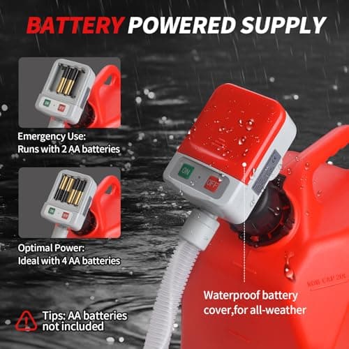 Wontolf Cordless Fuel Transfer Pump Battery Powered with Auto-Stop, Electric Fuel Pump with Storage Bag, Portable Gas Can Pump, Gasoline Gas Oil Transfer Pump, 3.2GPM & 51" Hose & 4 Adapters view 5