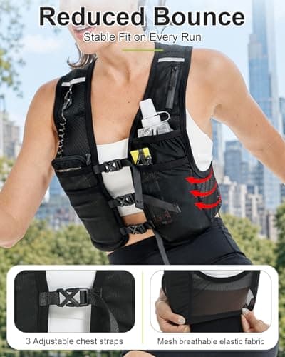 Running Vest with Touchscreen Phone Holder, Hydration Vest Water Bottle view 4