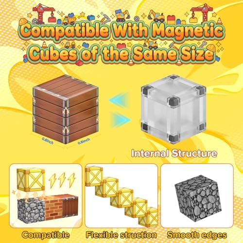 100-Piece Magnetic Building Blocks for Kids STEM Learning Toy view 3