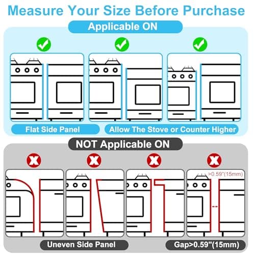 Stainless Steel Stove Gap Covers, 2 Pack Stove Gap Filler, Range Trim Kit, Stove Guards for Oven Counter Side Gap Kitchen, Retractable Length 13.8" to 27.5" - Black-L view 4