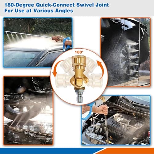 24″Radiator Cleaning Wand, Water/Air 4500PSI Pressure Washer Tool with Pressure Washer Gun Adapter, Clean Brush and Sealing Tape, Tips for Cars, Trucks, Heavy Equipment Radiator Cleaning Tool view 4