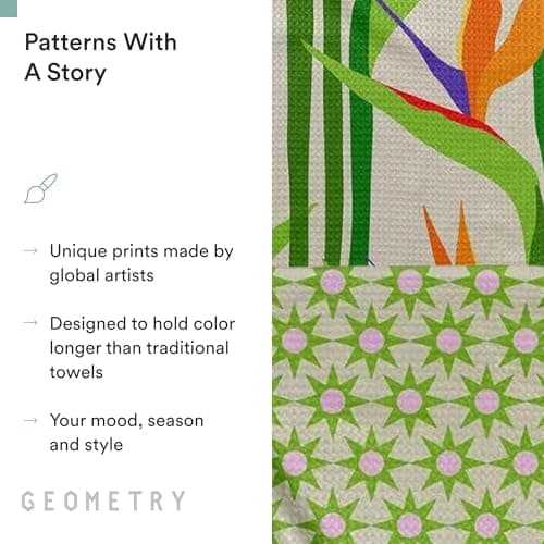 GEOMETRY Spring Kitchen Towels - Quick Dry Microfiber Cloth Spring & Summer Dish Towels for Kitchen Drying - Premium Quick Dry Towel - Paradise Play, 18" x 30" - 2-Pack view 7