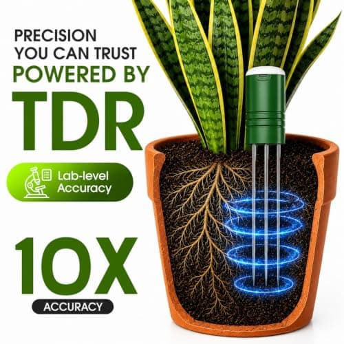 4-in-1 Soil Moisture Meter for Plants ,Soil Temperature /Moisture /Sunlight Time, Large Screen, Garden Soil Tester for Lawn, Farm, Houseplants，Wireless Indoor/Outdoor Plant Water Meter (Dark Black) view 5