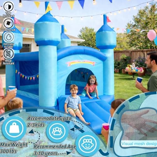 Bounce House Inflatable Bouncy Castle Jump and Slide Toy for Kids Outdoor view 4