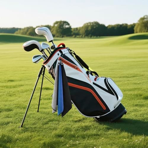 KISS QUEEN Microfiber Golf Towel 3 Pack,Portable Waffle Pattern Golf Cleaning Towels Quickly Remove Sand Mud Dirt Sweat(16 X 16 Inch) view 2