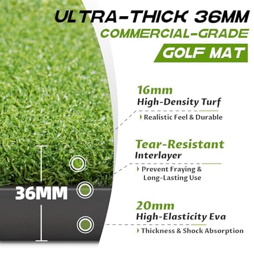 Bltend Golf Mat 36mm: 5x4ft/6x4ft Golf Hitting Mat Practice Outdoor Indoor view 2