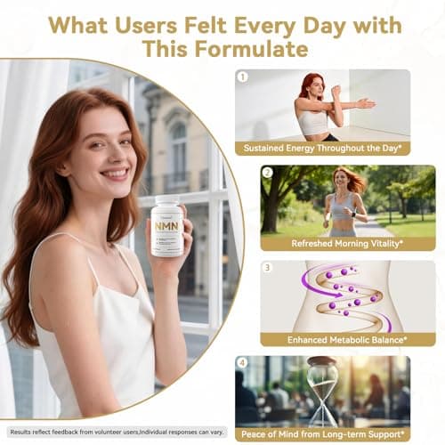 Vinatzen High Purity NMN 60000mg -Zero Smell Easy to Swallow Nicotinamide Mononucleotide Supplement for NAD+ Support - Cellular Energy&Vitality Boost - Made in USA -cGMP -120 Capsules 60-Days Supply view 5