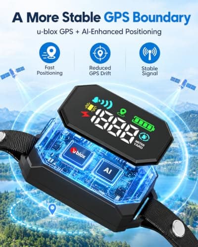 TTPet GPS Wireless Dog Fence System for Dogs 18+ lbs, 33–1999 Yard Range | Electric Dog Fence with 3 Training Modes Beep, Vibration & Shock, IPX7 Waterproof Collar, Smart Memory view 4